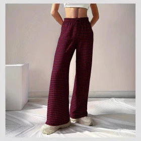 Damen Weite Karohose mit Elastischem Bund und Schickem Schnitt Heidi-Mode - Image 2