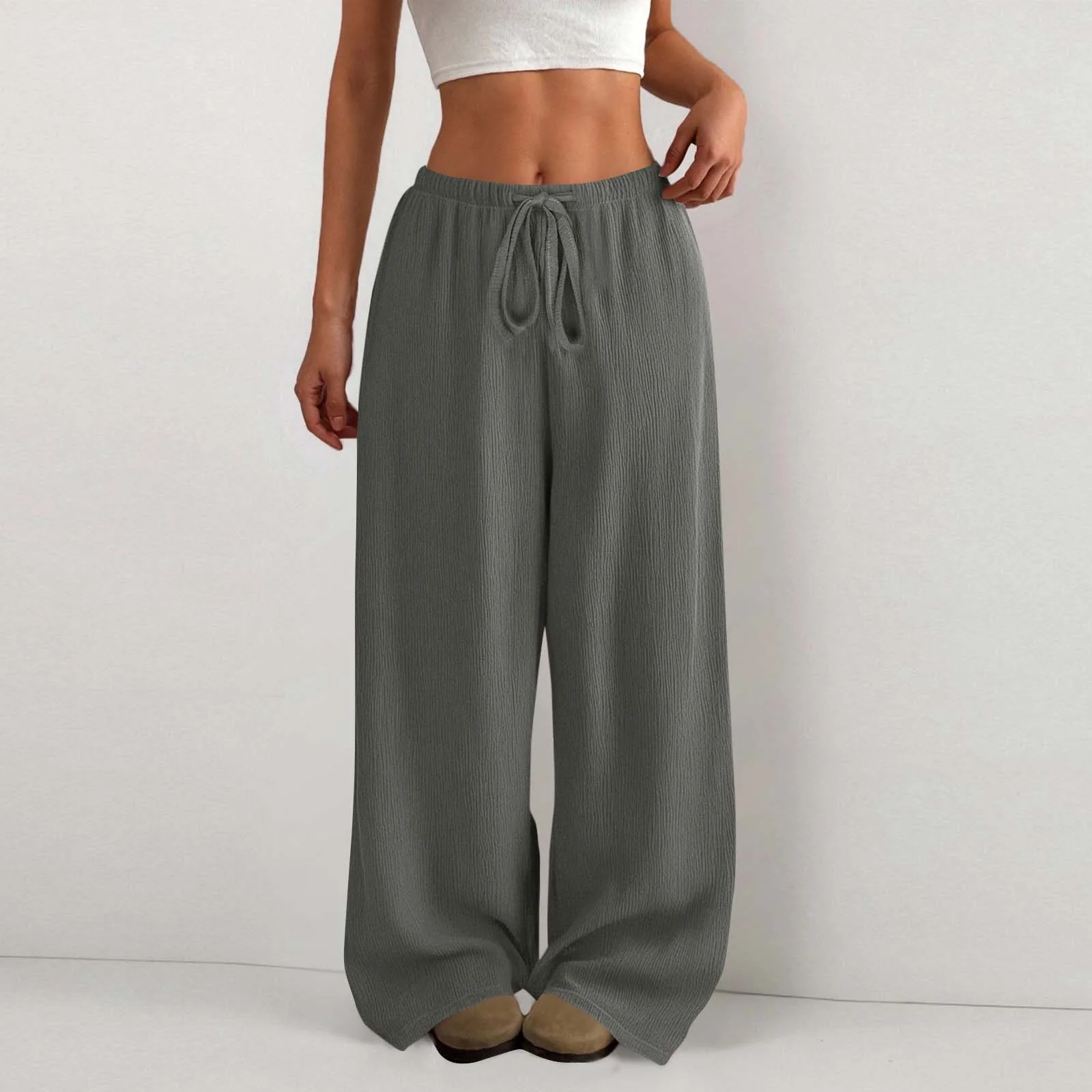 Damen Weite Sommerhose aus leichtem Stoff mit Gummizug Heidi-Mode - Image 3