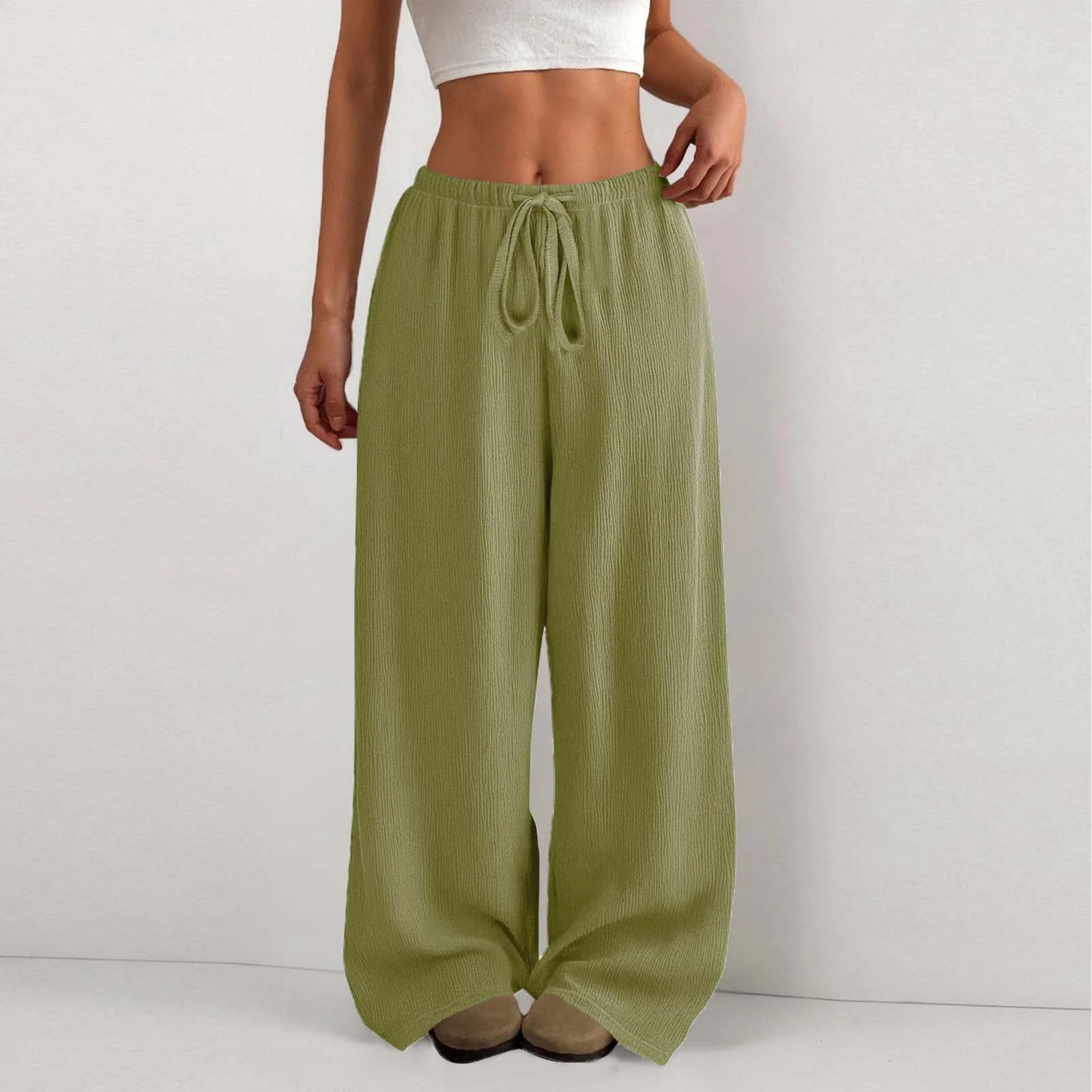 Damen Weite Sommerhose aus leichtem Stoff mit Gummizug Heidi-Mode - Image 4