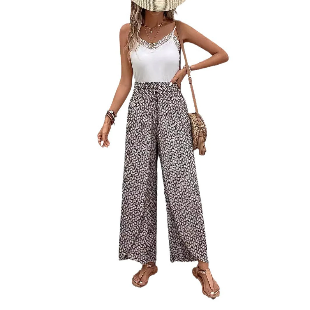 Damen Weite Sommerhose mit Elastischem Bund und Floralem Design Heidi-Mode - Image 5