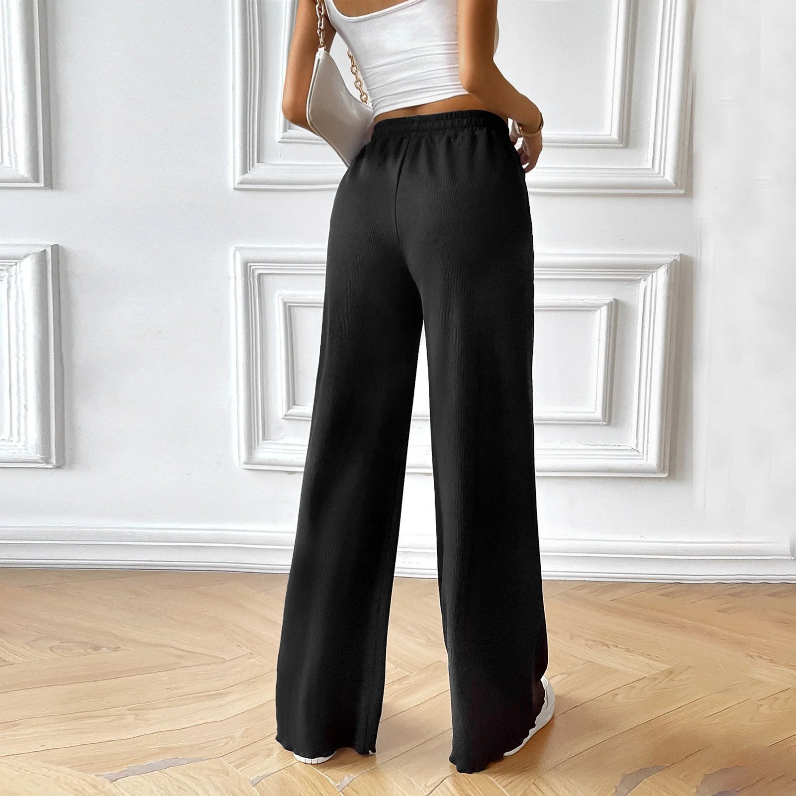 Damen Weite Sommerhose mit Elastischem Bund und Seitlichen Eingrifftaschen Heidi-Mode - Image 4