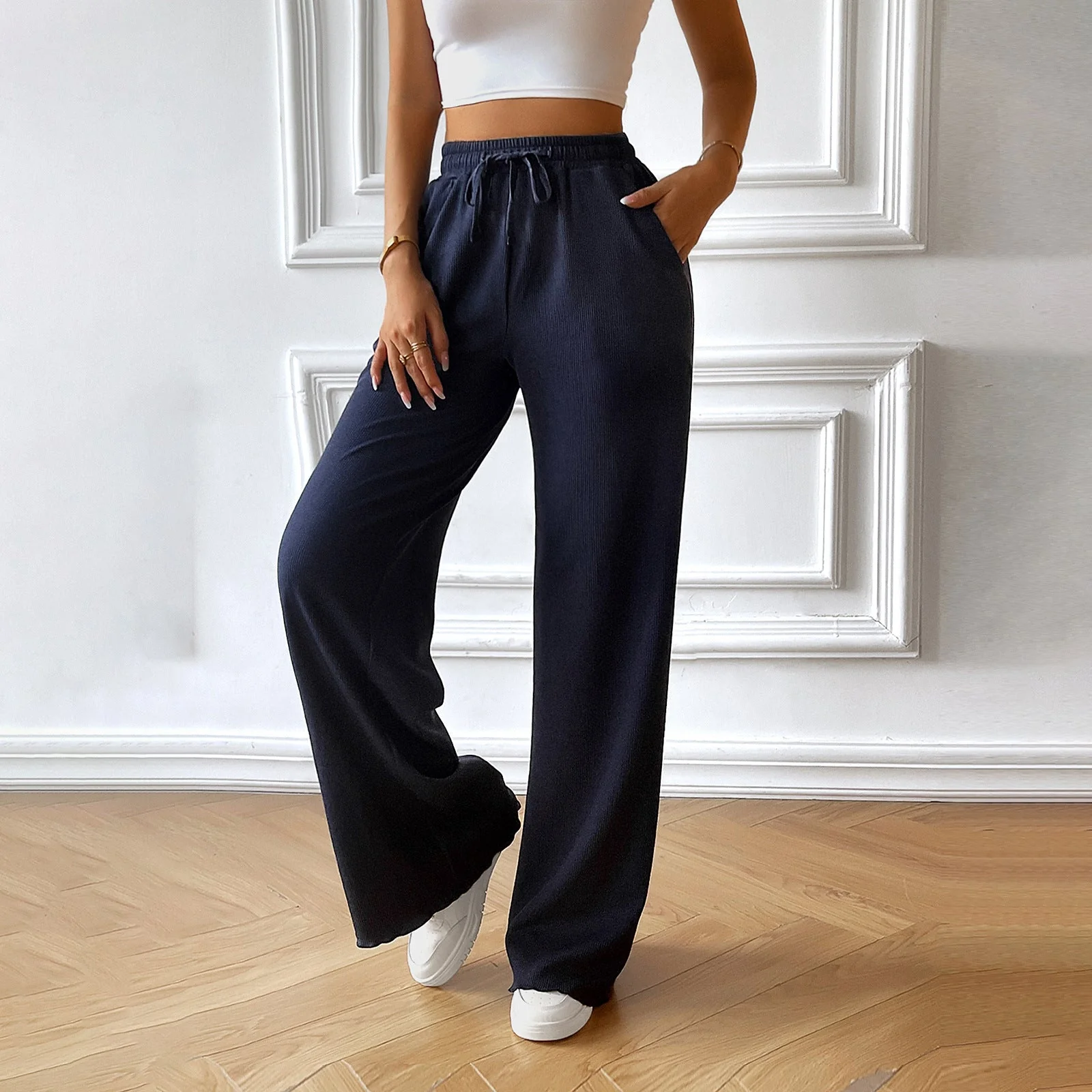 Damen Weite Sommerhose mit Elastischem Bund und Seitlichen Eingrifftaschen Heidi-Mode - Image 6