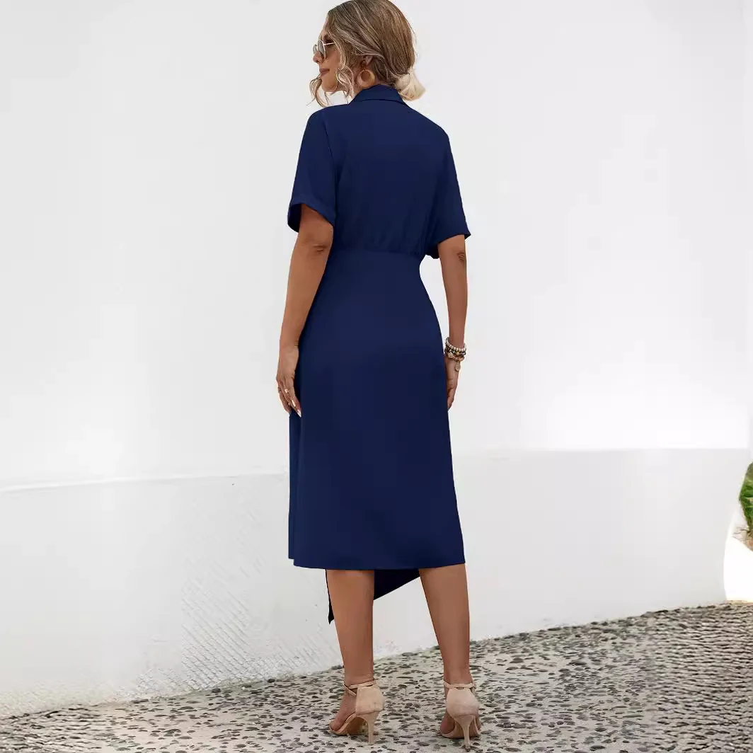 Damen Wickelkleid mit elegantem Kragen und Taillengürtel Heidi-Mode - Image 2