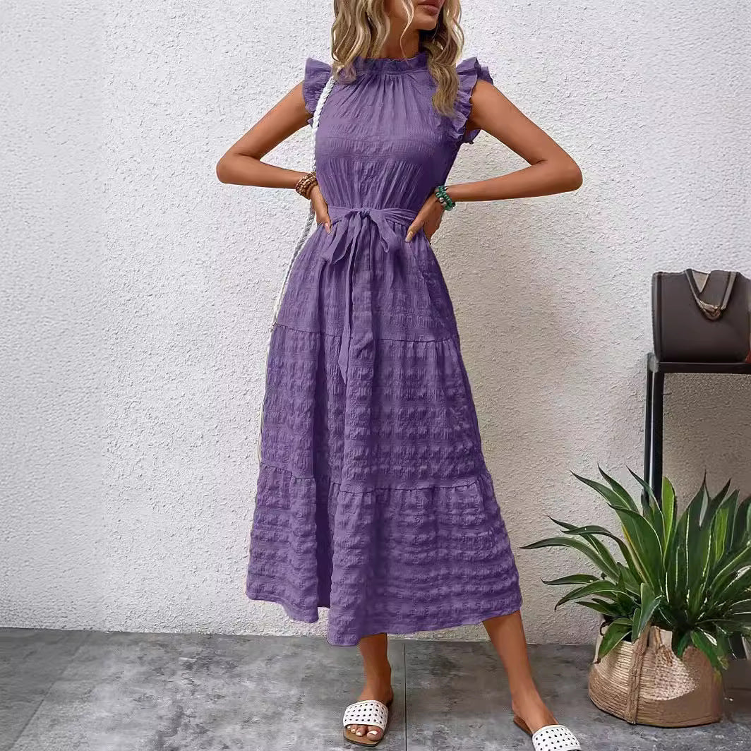 Damen Wickelkleid mit Rüschendetails und Erzählt Kleidersaum Heidi-Mode - Image 3