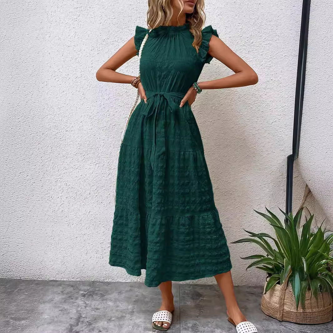 Damen Wickelkleid mit Rüschendetails und Erzählt Kleidersaum Heidi-Mode - Image 4