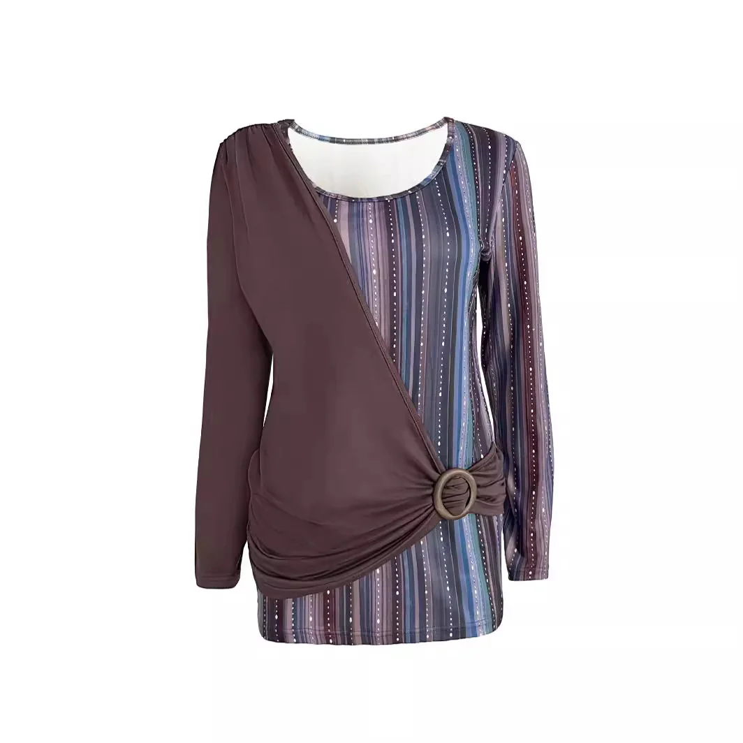 Damen Wickeloberteil mit modischem Ringdetail und attraktiven Streifen Heidi-Mode - Image 5