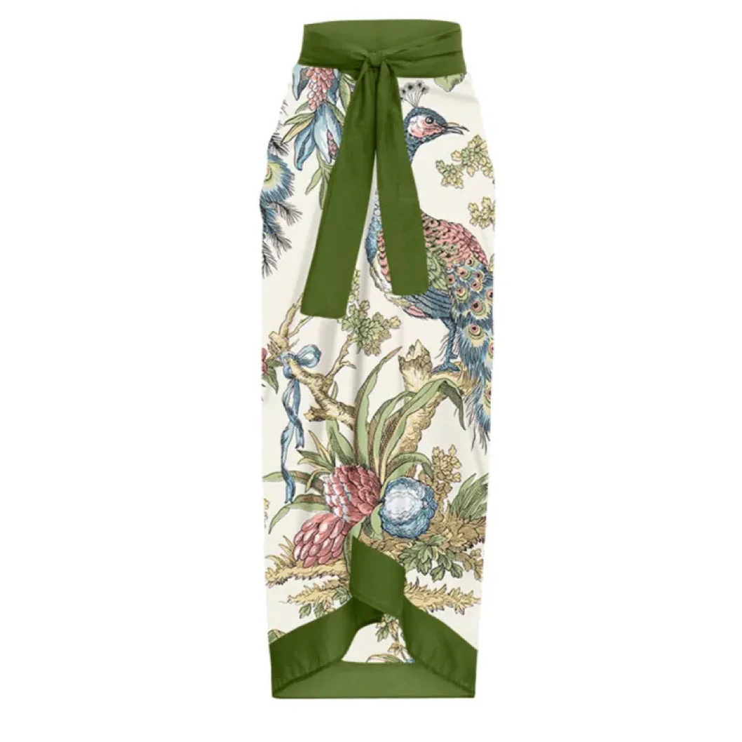Damen Wickelrock mit Floralen Motiven und Eleganter Schleifen-Applikation Heidi-Mode - Image 5