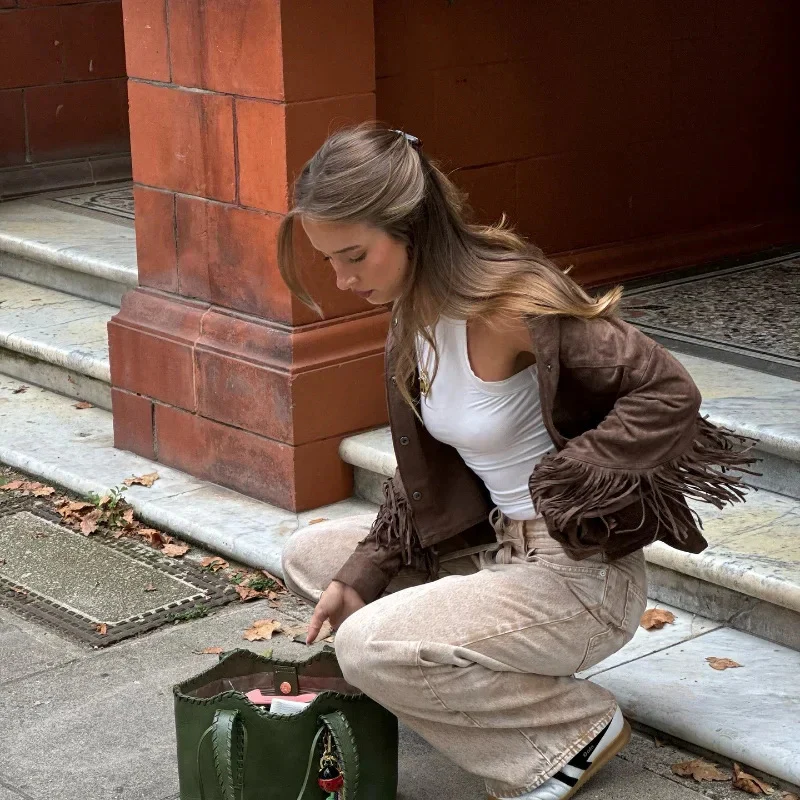 Damen Wildlederjacke mit Fransen Heidi-Mode - Image 3