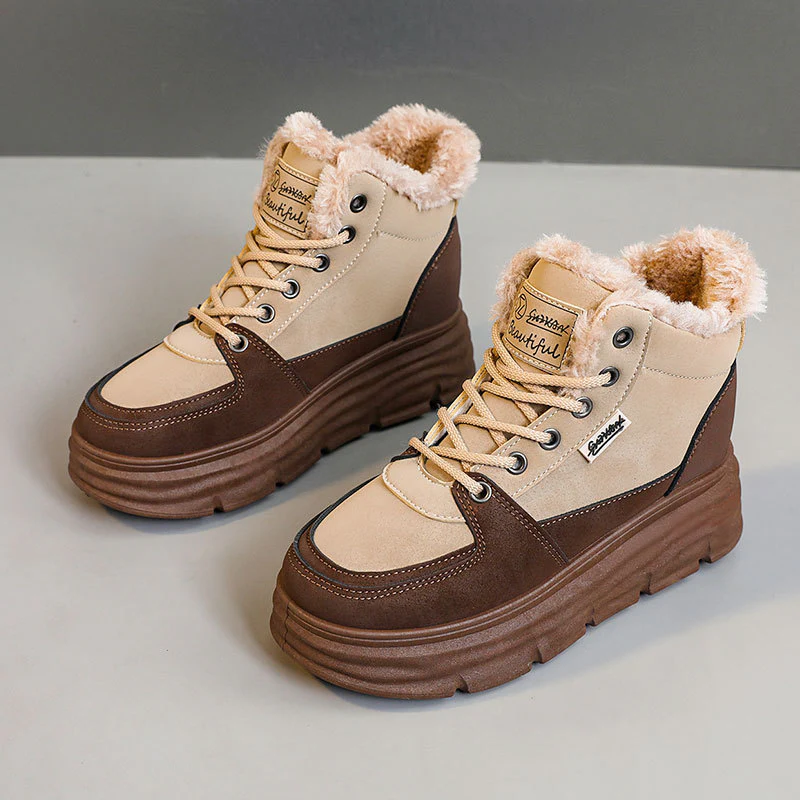 Damen Winter Sneaker mit flauschigem Innenfutter und modischer Plateau-Sohle Heidi Mode - Image 2