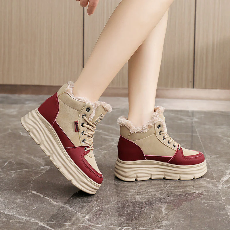 Damen Winter Sneaker mit flauschigem Innenfutter und modischer Plateau-Sohle Heidi Mode - Image 4