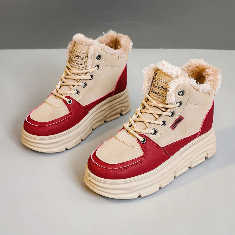 Damen Winter Sneaker mit flauschigem Innenfutter und modischer Plateau-Sohle Heidi Mode - Image 6
