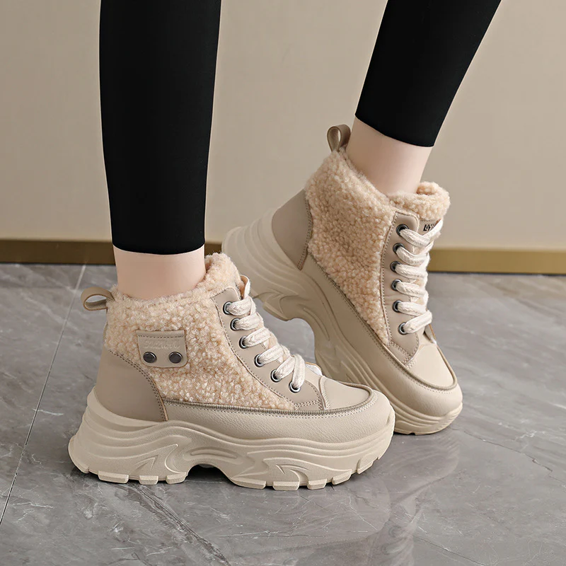 Damen Winterliche High-Top Sneaker mit kuscheligem Fleece-Futter und rutschfester Sohle Heidi Mode - Image 4