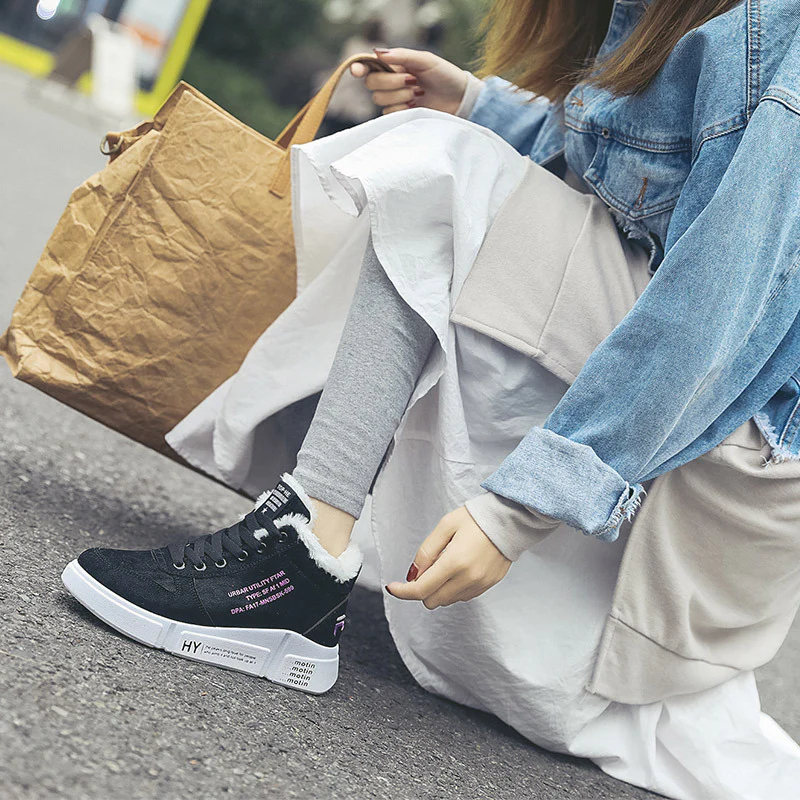 Damen Winterliche High-Top Sneaker mit kuscheligem Innenfutter und rutschfester Sohle Heidi Mode - Image 2