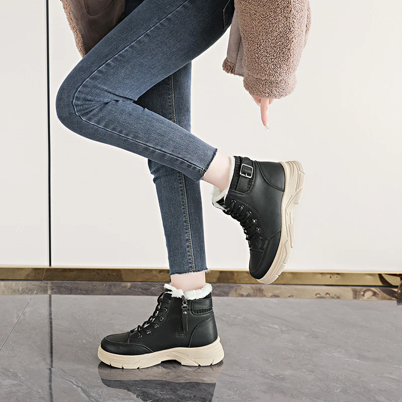 Damen Winterliche High-Top Sneaker mit weichem Fleece-Futter Heidi Mode - Image 4