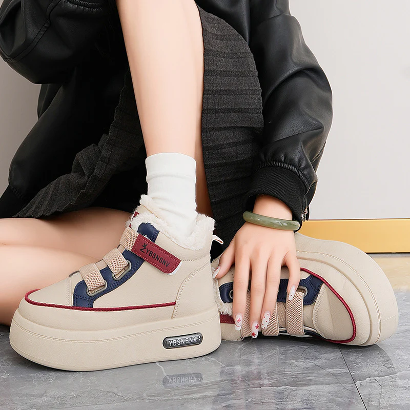 Damen Winterliche High-Top Sneakers mit bequemer Fleece-Wärmepolsterung und sportlichem Design Heidi Mode - Image 4
