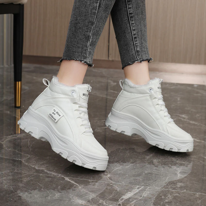 Damen Winterliche High-Top Sneakers mit kuscheligem Innenfutter und rutschfester Sohle Heidi Mode - Image 3