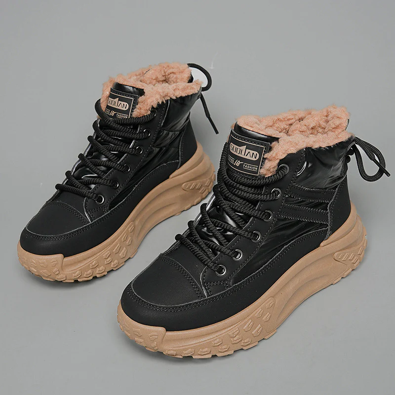 Damen Winterliche High-Top Sneakers mit kuscheligem Innenfutter und rutschfester Sohle Heidi Mode - Image 3