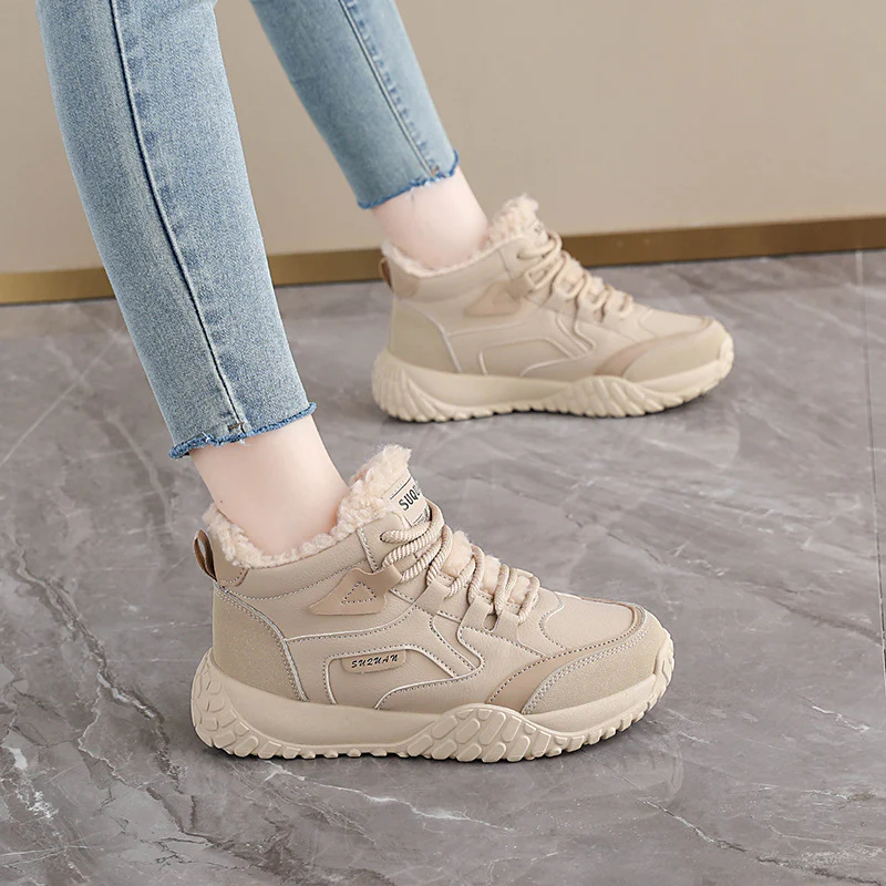 Damen Winterliche High-Top Sneakers mit weichem Innenfutter und rutschfester Sohle Heidi Mode - Image 3