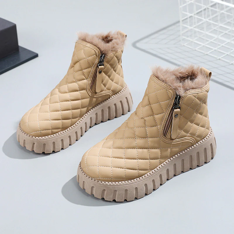 Damen Winterliche High-Top Stiefel mit weichem Innenfutter und modischem Reißverschluss Heidi Mode - Image 3