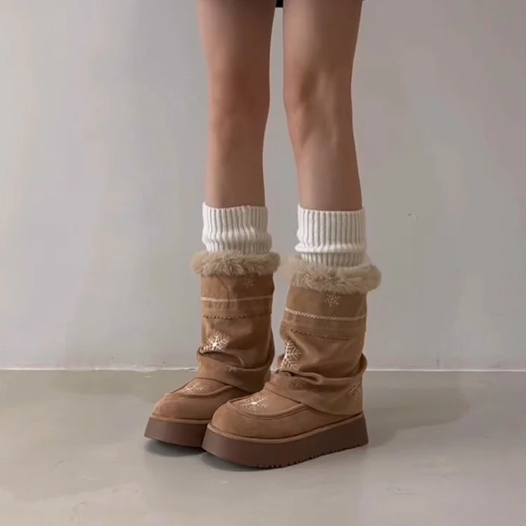 Damen Winterstiefel mit flauschigem Kragen und stilvollen Schneeflocken-Motiven Heidi Mode - Image 4