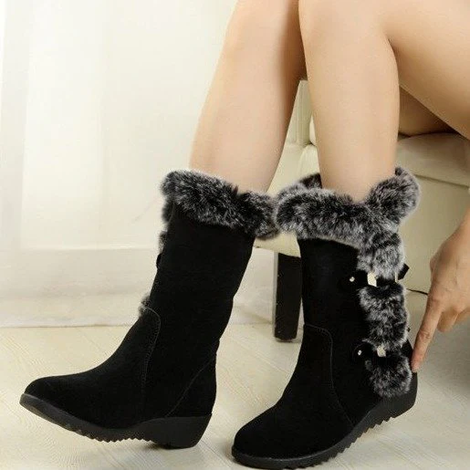 Damen Winterstiefel mit hochwertigem Kunstfellkragen und rutschfester Sohle Heidi Mode - Image 6