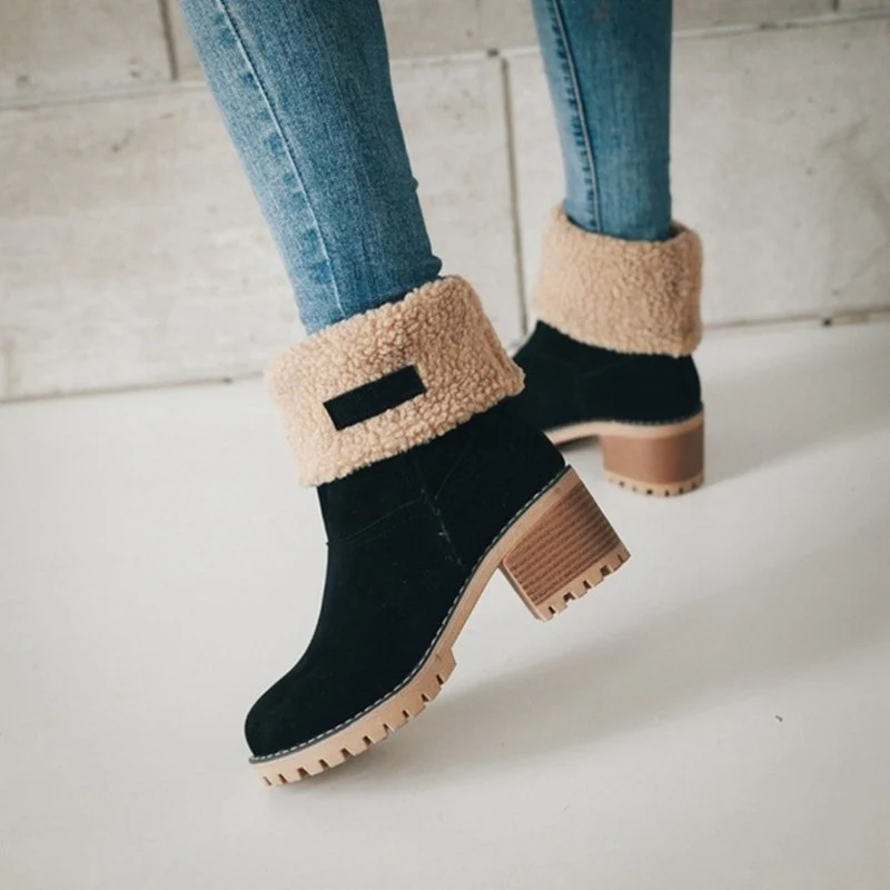 Damen Winterstiefel mit kuscheligem Kunstfellkragen und robustem Sohlenprofil Heidi Mode - Image 10