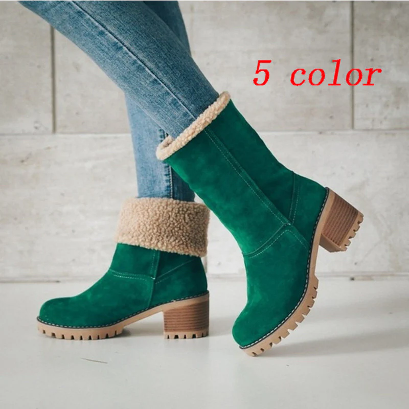 Damen Winterstiefel mit kuscheligem Kunstfellkragen und robustem Sohlenprofil Heidi Mode - Image 2