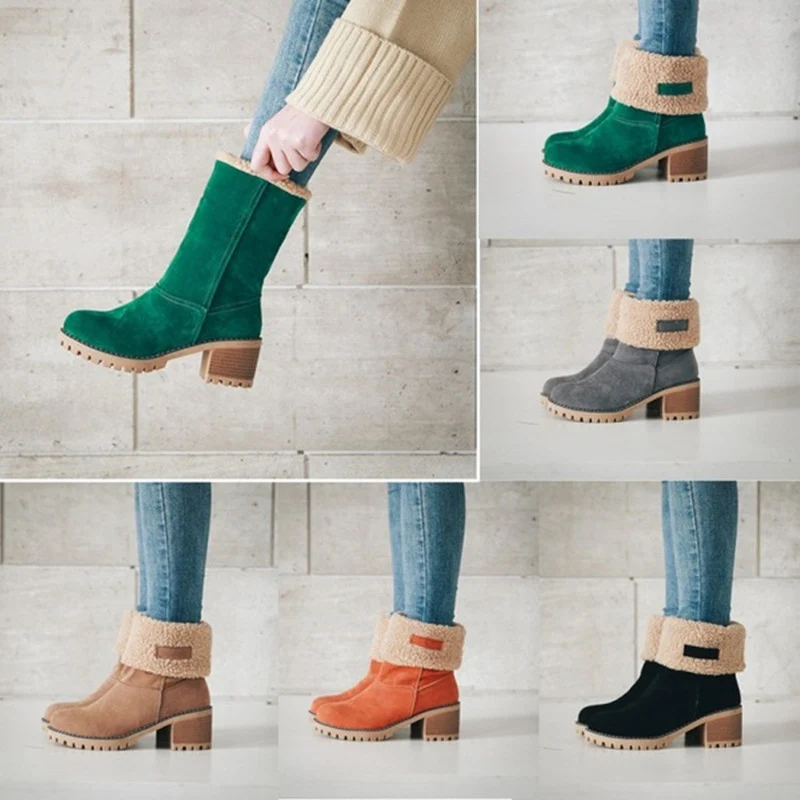 Damen Winterstiefel mit kuscheligem Kunstfellkragen und robustem Sohlenprofil Heidi Mode - Image 3