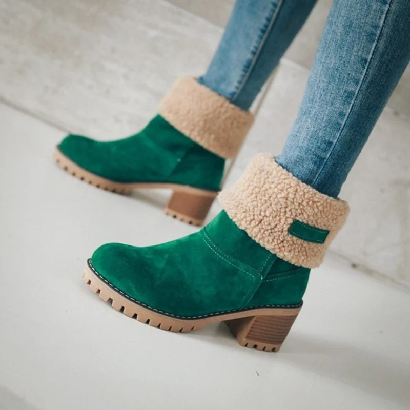 Damen Winterstiefel mit kuscheligem Kunstfellkragen und robustem Sohlenprofil Heidi Mode - Image 8