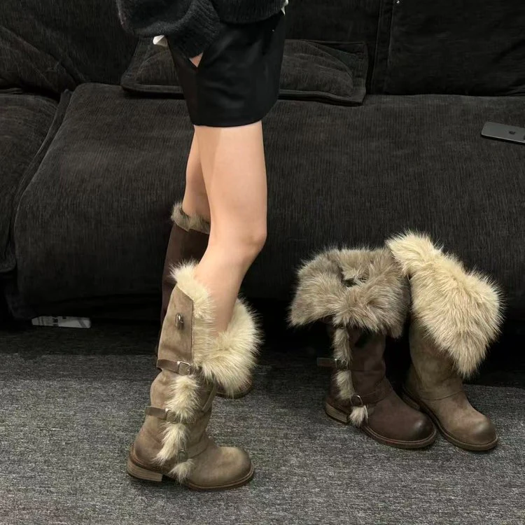Damen Winterstiefel mit luxuriösem Kunstfellkragen und strapazierfähiger Sohle Heidi Mode - Image 3