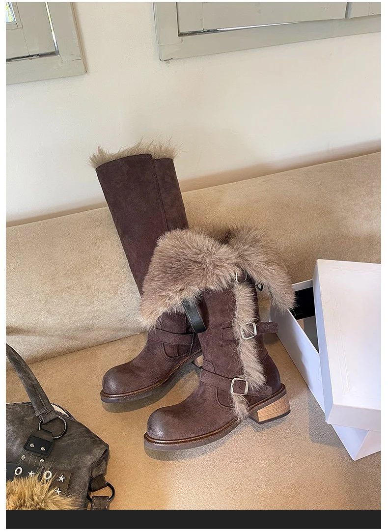 Damen Winterstiefel mit modischem Kunstfellkragen und robustem Profil Heidi Mode - Image 6