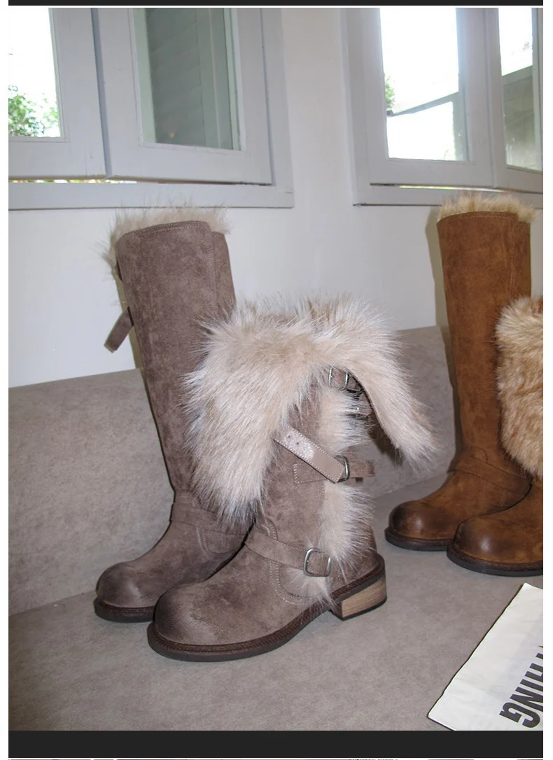 Damen Winterstiefel mit modischem Kunstfellkragen und robustem Profil Heidi Mode - Image 8
