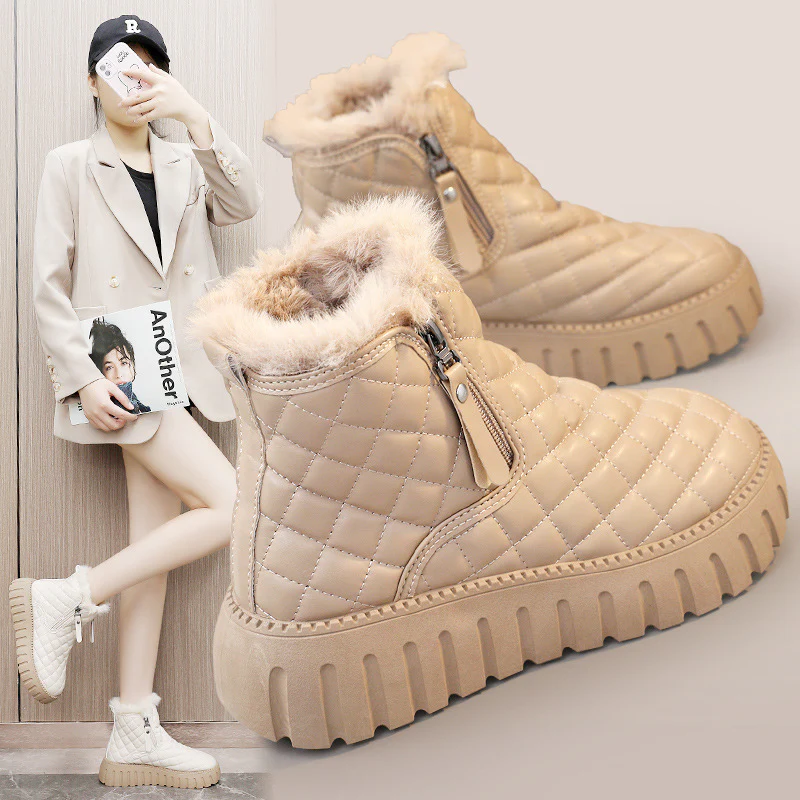 Damen Winterstiefel mit modischem Zipper-Design und kuscheligem Innenfutter Heidi Mode - Image 2
