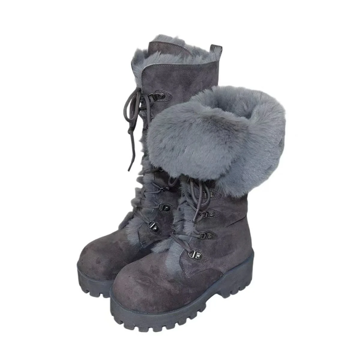 Damen Winterstiefel mit warmem Fellkragen und rutschfester Sohle Heidi Mode - Image 5