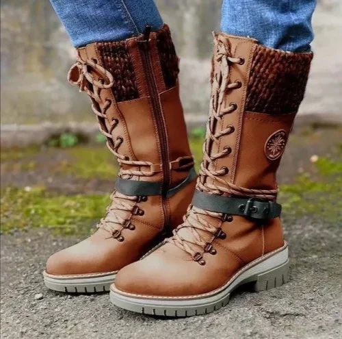 Damen Winterstiefel mit warmem Futter und trendigem Schnürdesign Heidi Mode - Image 3
