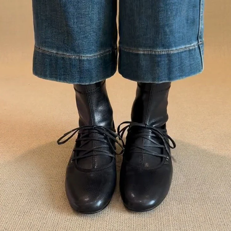 Damen zeitlose Ankle Boots mit hohem Schaft und eleganter Schnürung Heidi Mode - Image 4