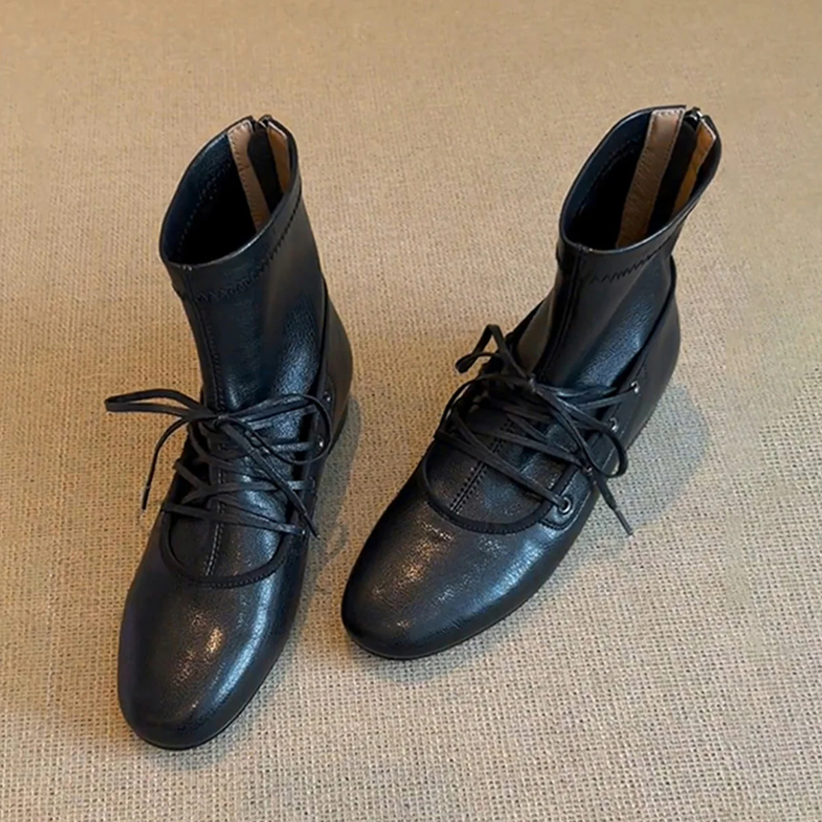 Damen zeitlose Ankle Boots mit hohem Schaft und eleganter Schnürung Heidi Mode - Image 6