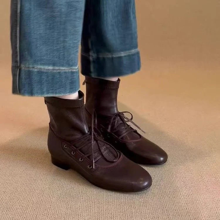 Damen zeitlose Ankle Boots mit hohem Schaft und eleganter Schnürung Heidi Mode - Image 7
