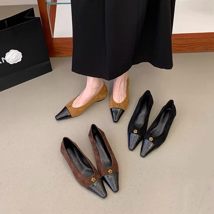 Damen zeitlose Ballerinas mit elegantem Leder-Spitzendesign und komfortablem Fußbett Heidi Mode - Image 2