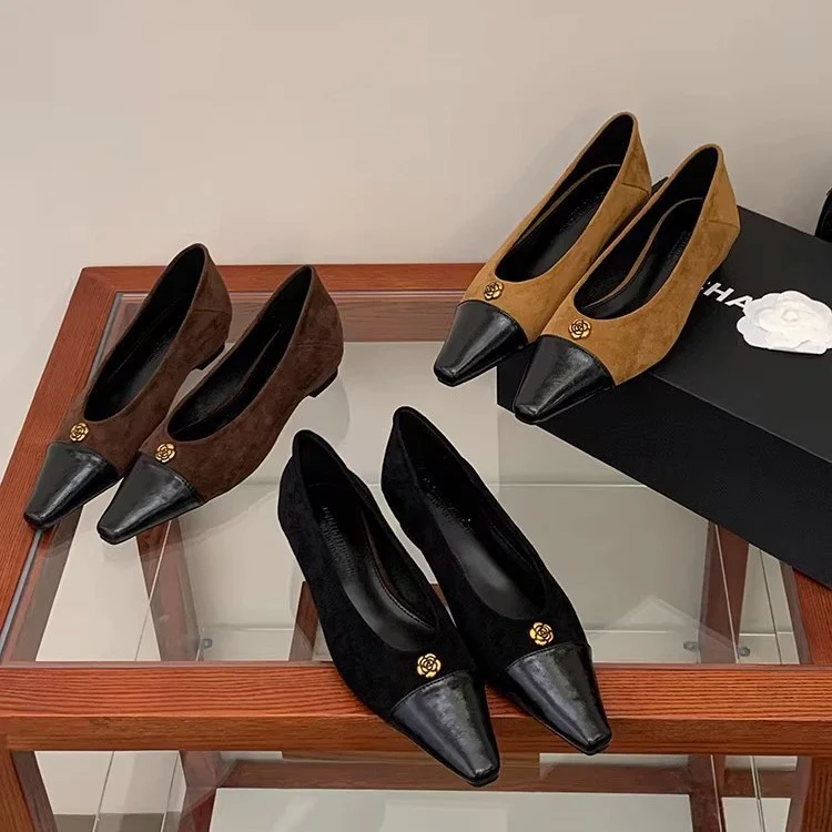 Damen zeitlose Ballerinas mit elegantem Leder-Spitzendesign und komfortablem Fußbett Heidi Mode - Image 3