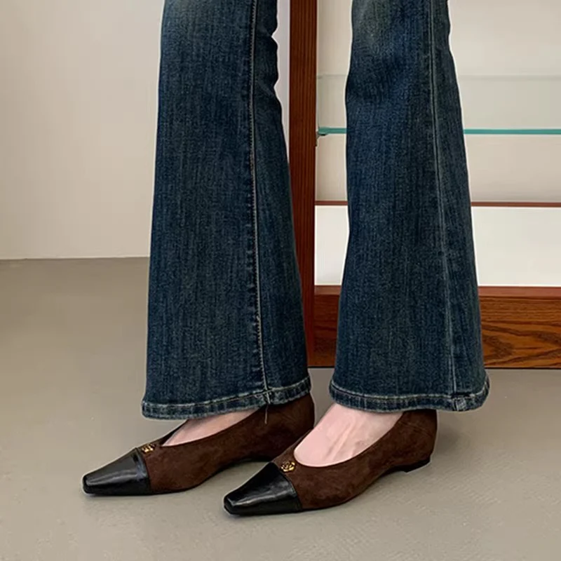 Damen zeitlose Ballerinas mit elegantem Leder-Spitzendesign und komfortablem Fußbett Heidi Mode - Image 4