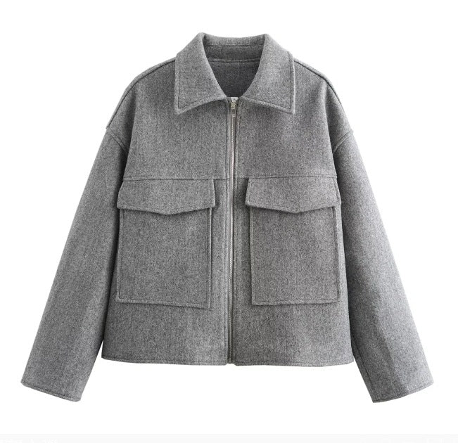 Damen Zeitlose Fleecejacke mit Aufgesetzten Taschen und Modernem Schnitt Heidi-Mode - Image 4