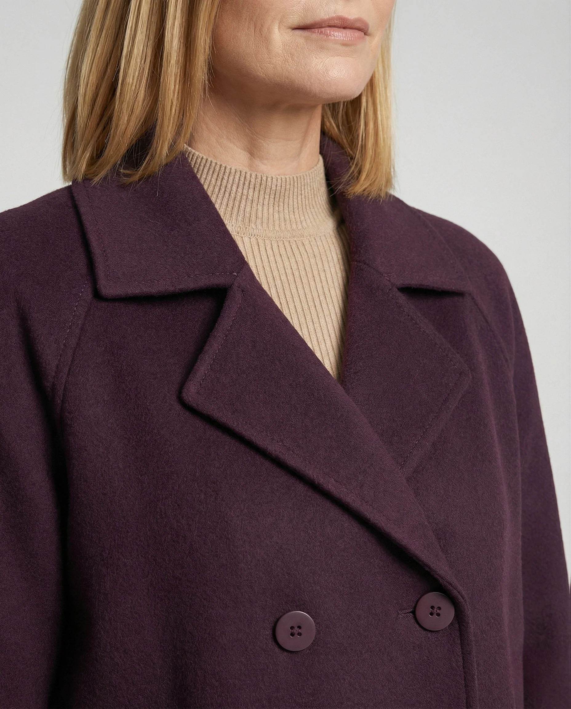 Damen Zopfstrick Pullover Damen kurze Doppelreiher Strickjacke mit Reverskragen und Kordelzug in hochwertiger Schurwollmischung Heidi Mode - Image 3