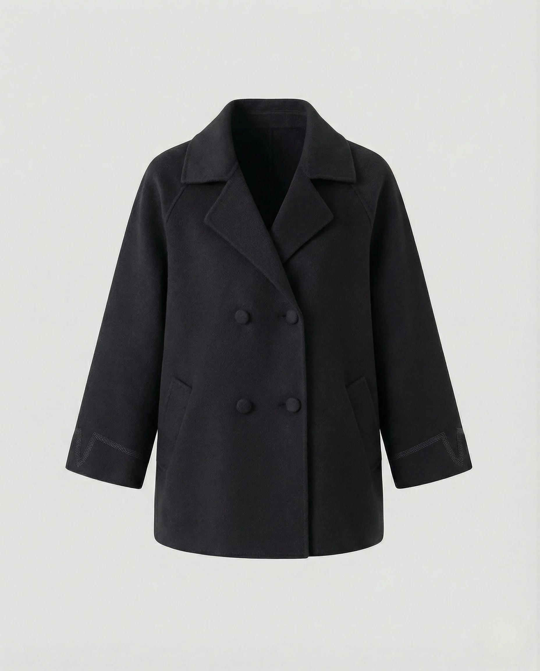 Damen Zopfstrick Pullover Damen kurze Doppelreiher Strickjacke mit Reverskragen und Kordelzug in hochwertiger Schurwollmischung Heidi Mode - Image 8