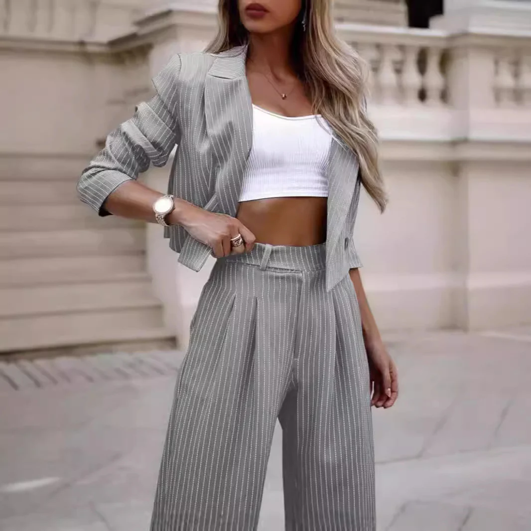 Damen Blazer Damen Set gestreift - Image 3