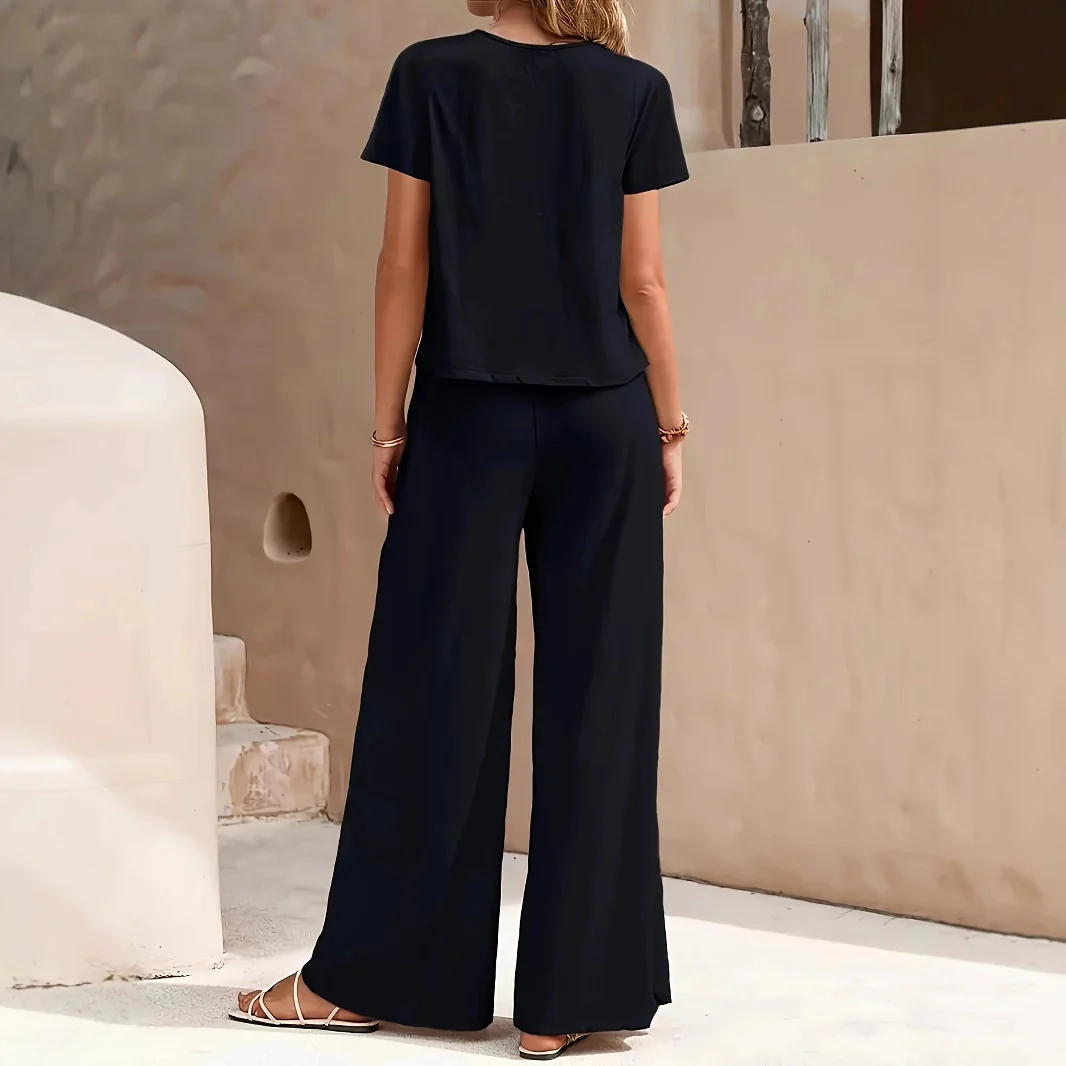 Damen Zweiteiliges Set mit lässiger Bluse und weit geschnittenen Hosen Heidi-Mode - Image 2
