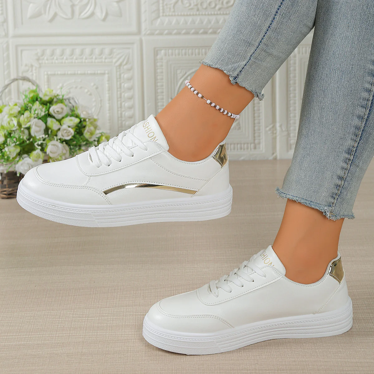 DamenModische Sneakers mit glänzenden Akzenten und komfortabler Sohle Heidi Mode - Image 6