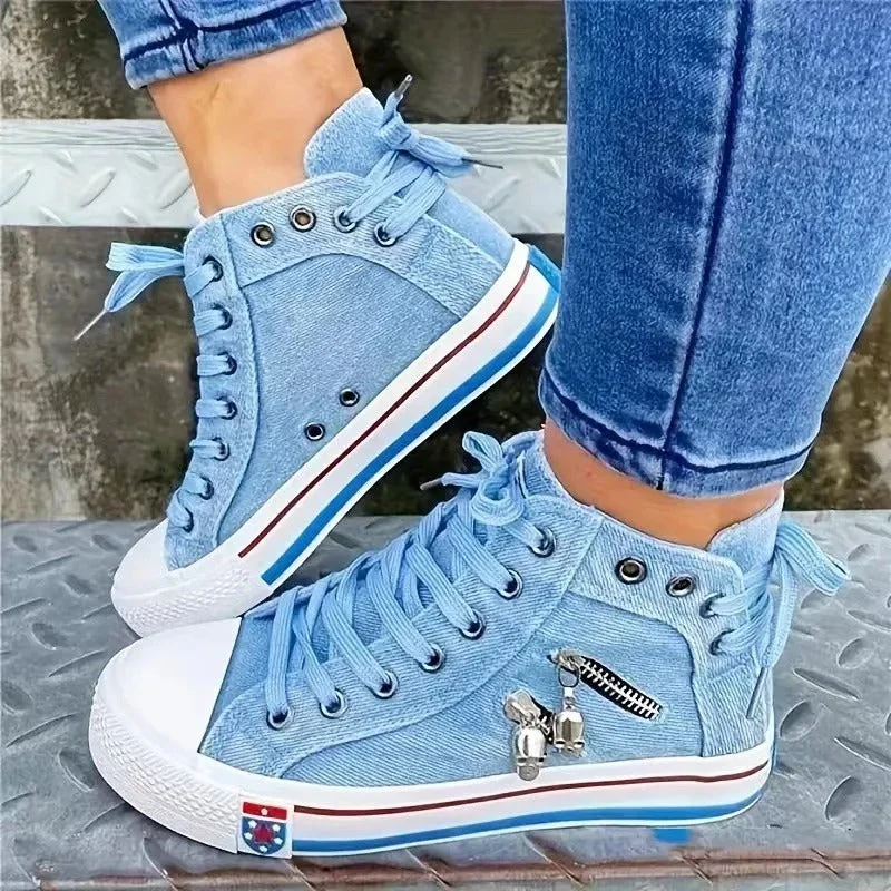 Damen Denim Hi-Top Sneakers Heidi Mode - Image 3