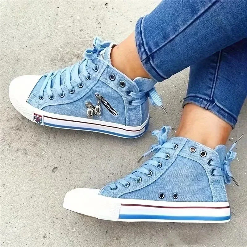 Damen Denim Hi-Top Sneakers Heidi Mode - Image 4