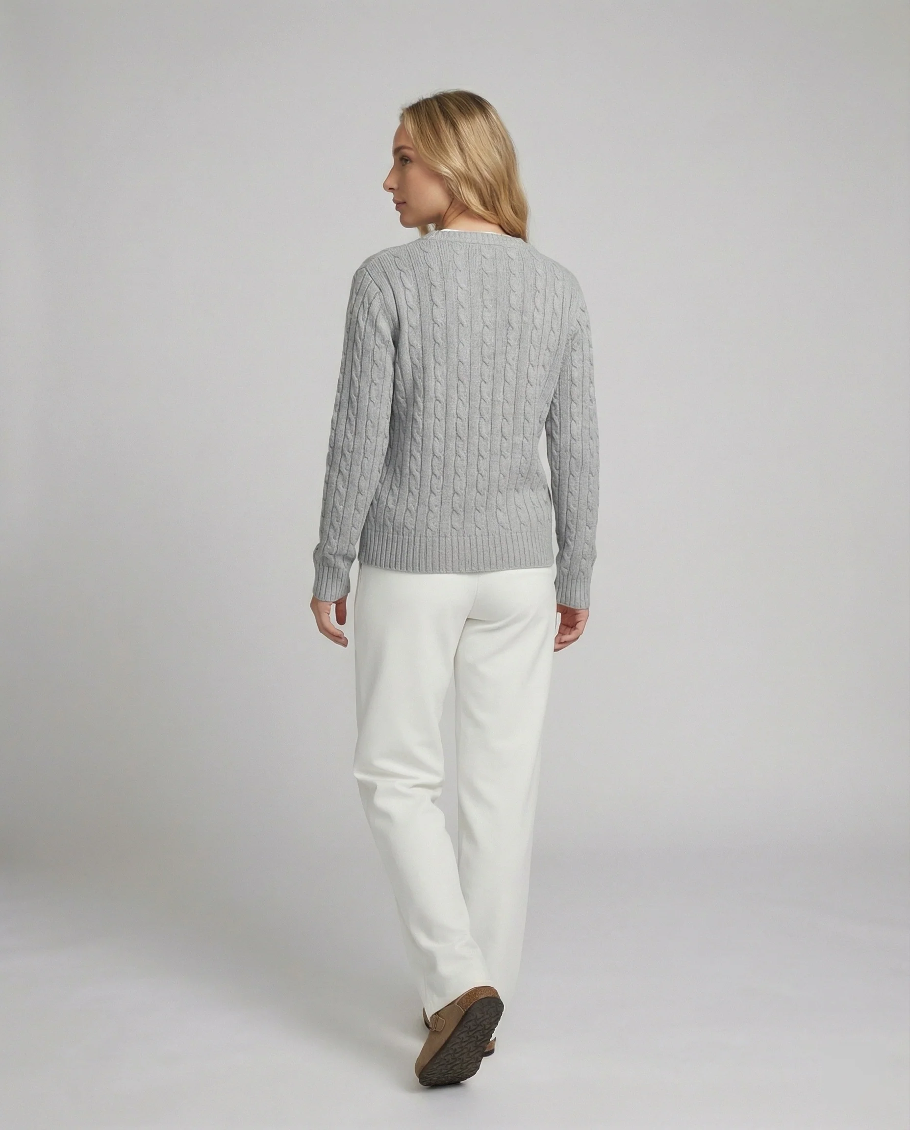 Elegante High-Waist Anzughose mit Weitem Bein in Schwarz Weiß - Image 3